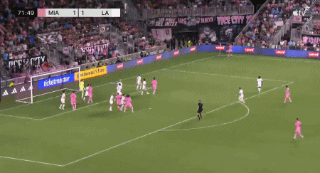 迈阿密国际3-1洛杉矶银河,梅西传射,苏亚雷斯,阿尔巴破门